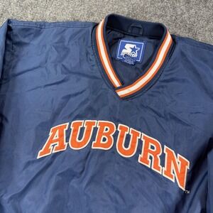 Vintage Auburn Tigers Jacket Mens Large Blue NCAA Football Starter Pullover 90s